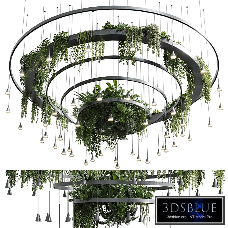 Circle pot light pendant plant light hanging 12