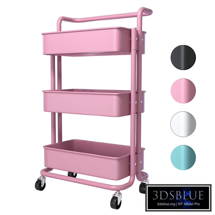 SPOWAY. Bookcase on wheels, trolley organizer for storage