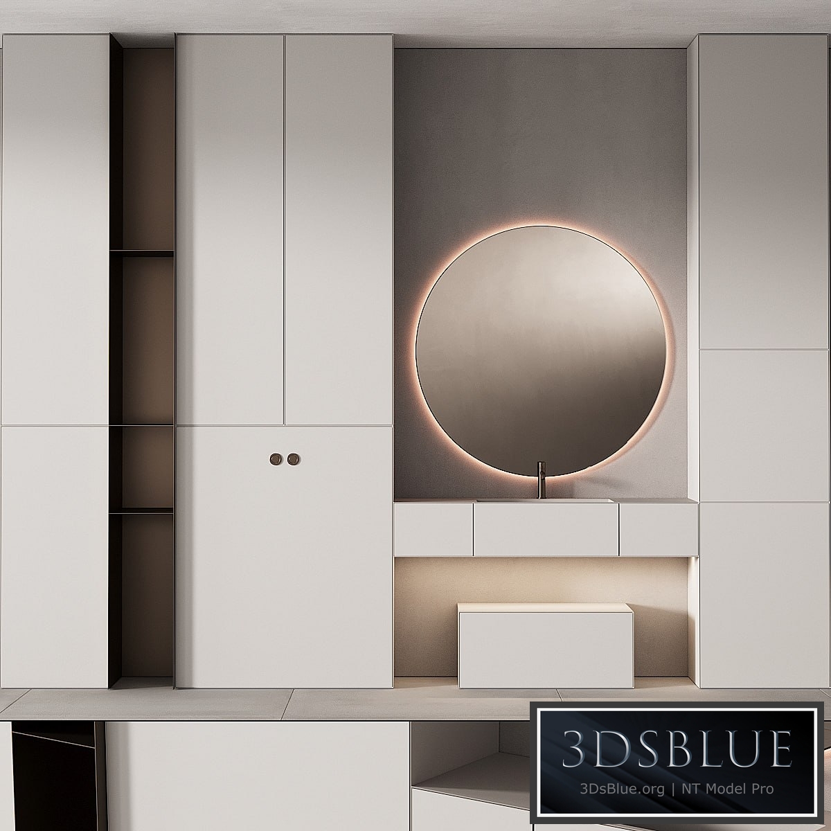 249 bathroom furniture 07 minimal modern round mirror