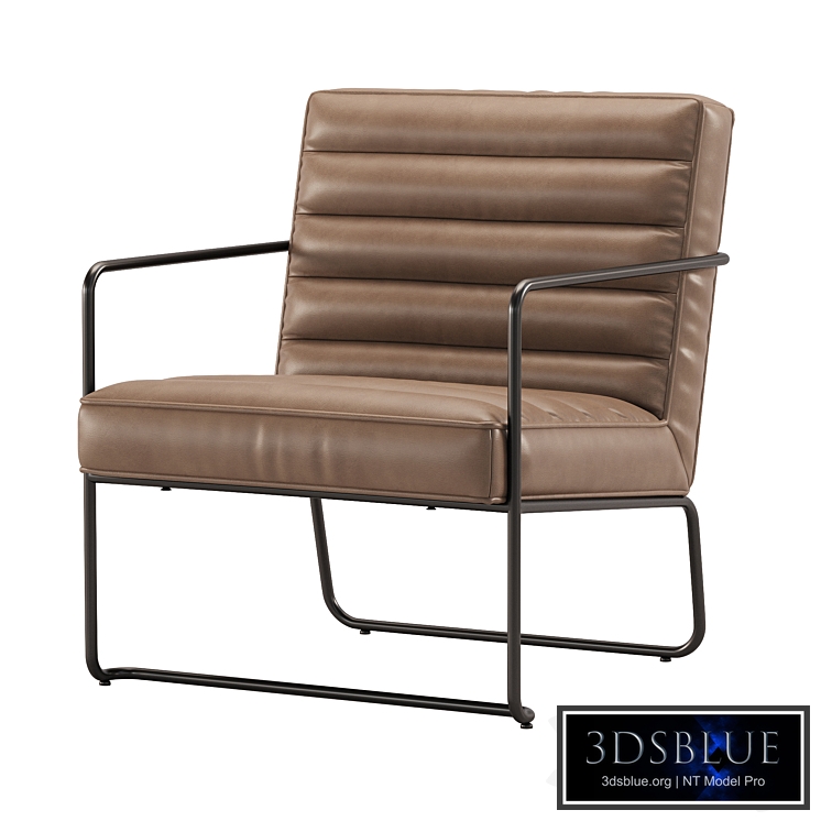 Industrial Metal Accent Chair with Horizontal Channeling