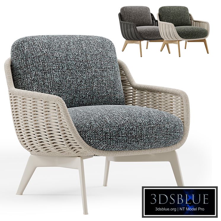 Outdoor Garden Woven Lounge Armchair Belt Cord