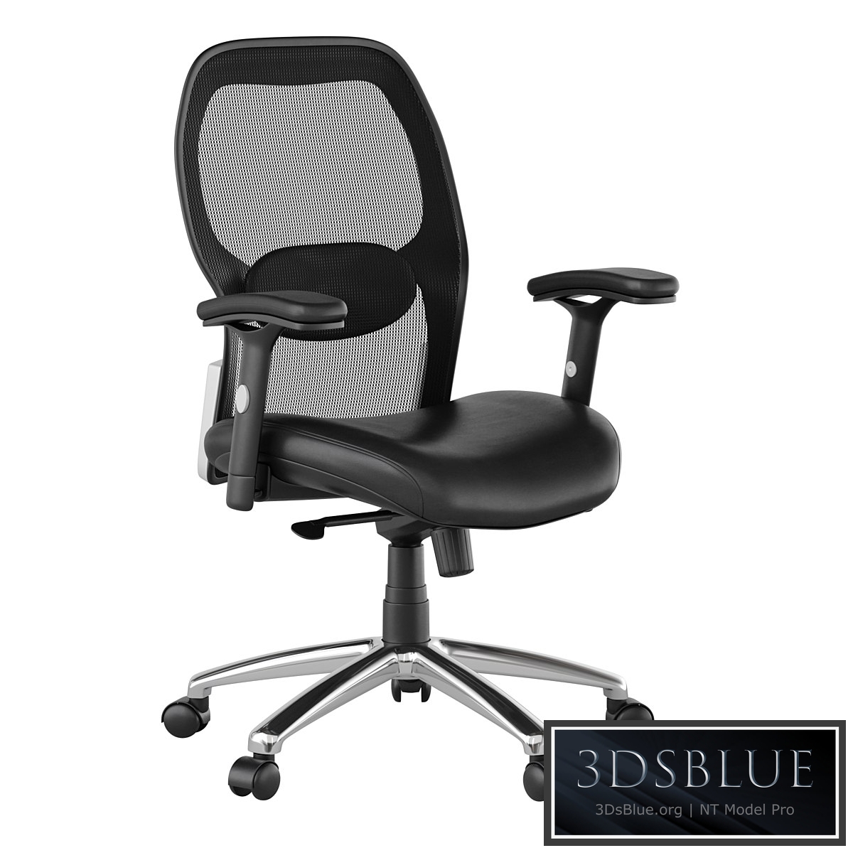 Office swivel chair with soft-leather seat Albert