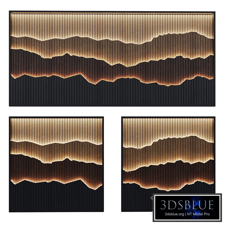 Wall Wood Panel Light Set