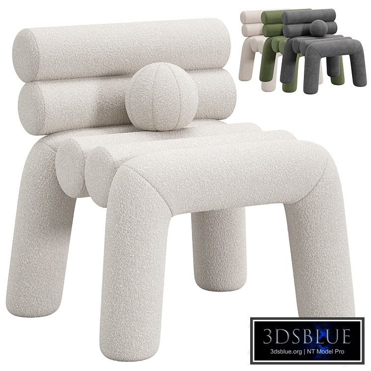 Beige Velvet Accent Chair by Homary