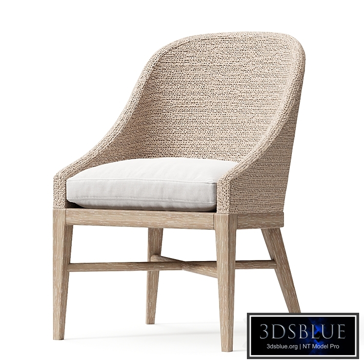 MARISOL SEAGRASS SLOPE ARM DINING SIDE CHAIR