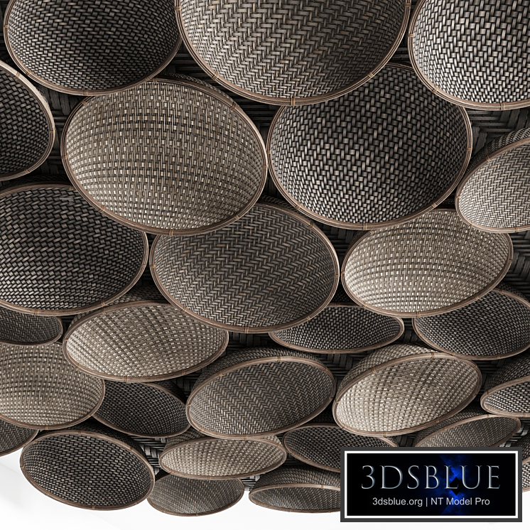 Decorative wicker ceiling