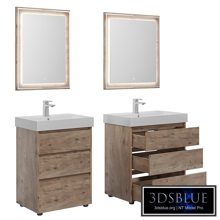 Nova Lite 60/75/85 3 drawers (rustic oak)