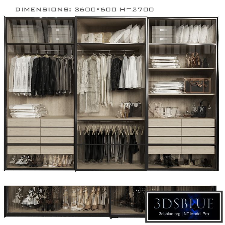 Wardrobe with glass doors 2