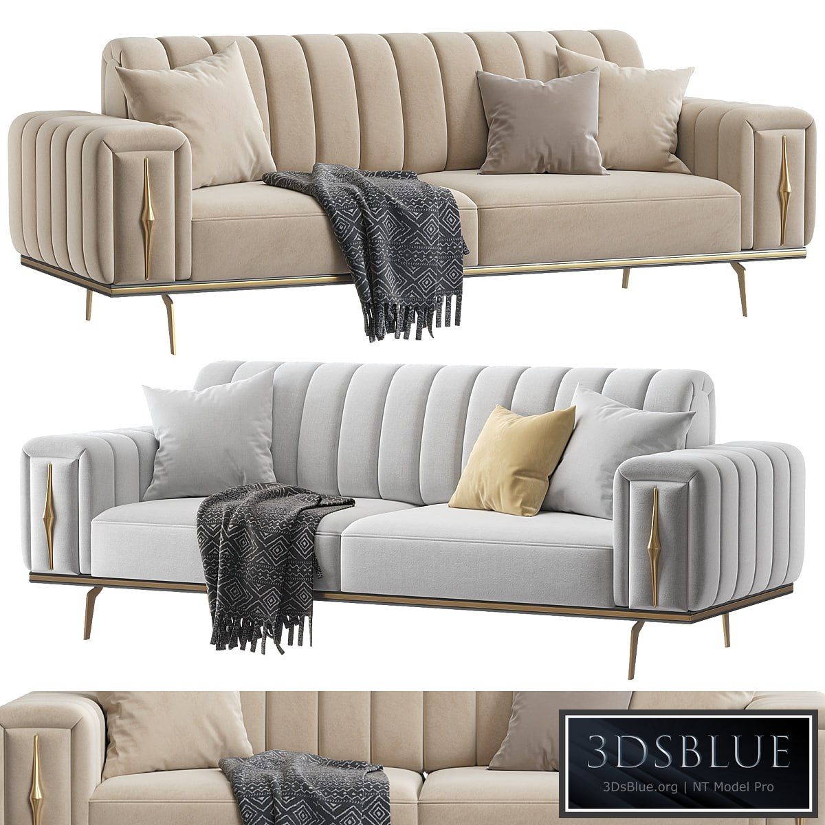 Natura Yarmalı Üçlü Koltuk