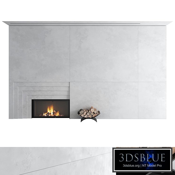Decorative wall with fireplace set 42