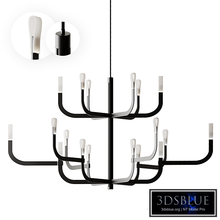 J-US LED aluminum chandelier from LUCEPLAN