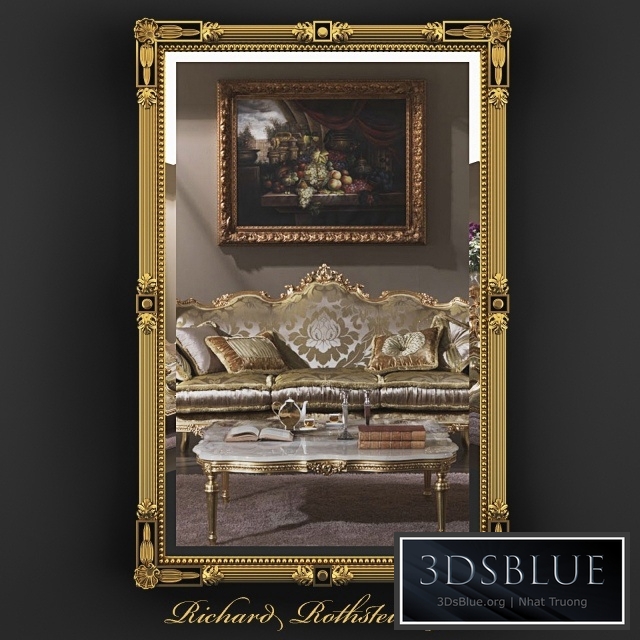 Black and Gold Federal Style Mirror