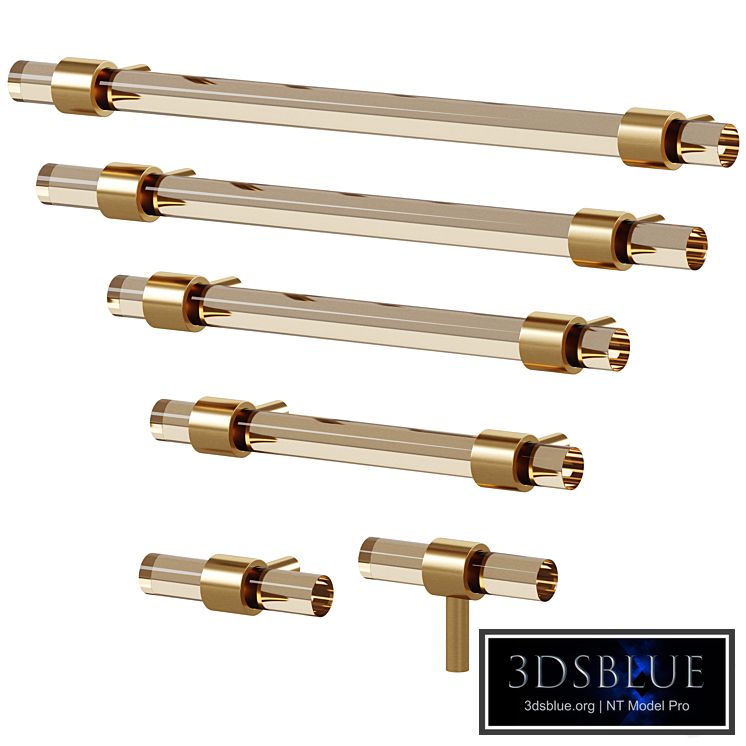 Furniture handle PUR Acrylic & Brass by Meraki