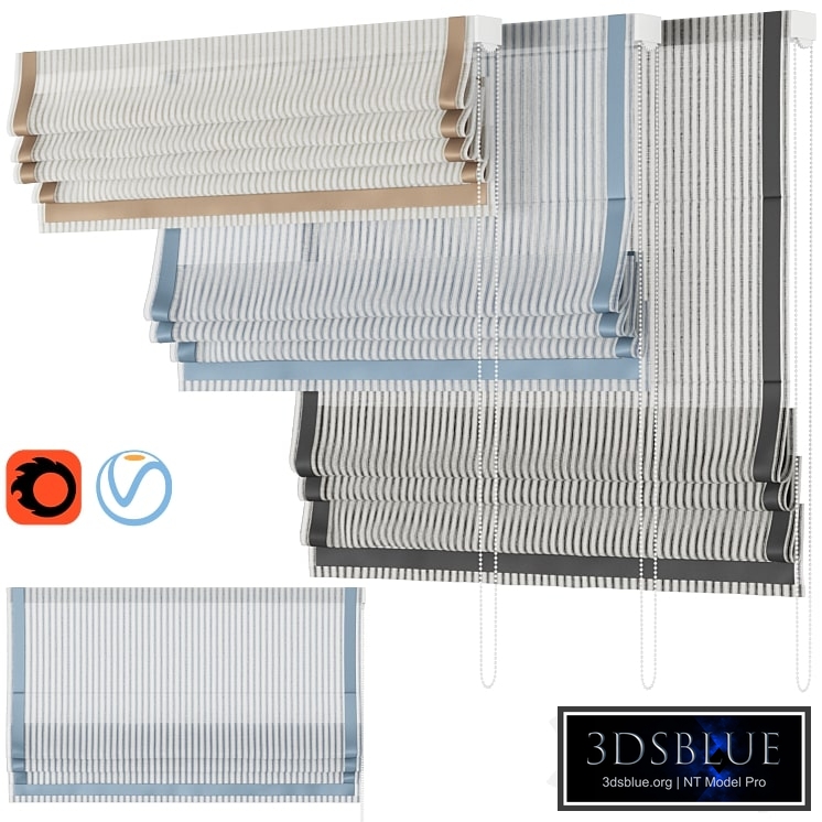 Roman Curtains 186 | Sheer Fabric | Stripe and Silk