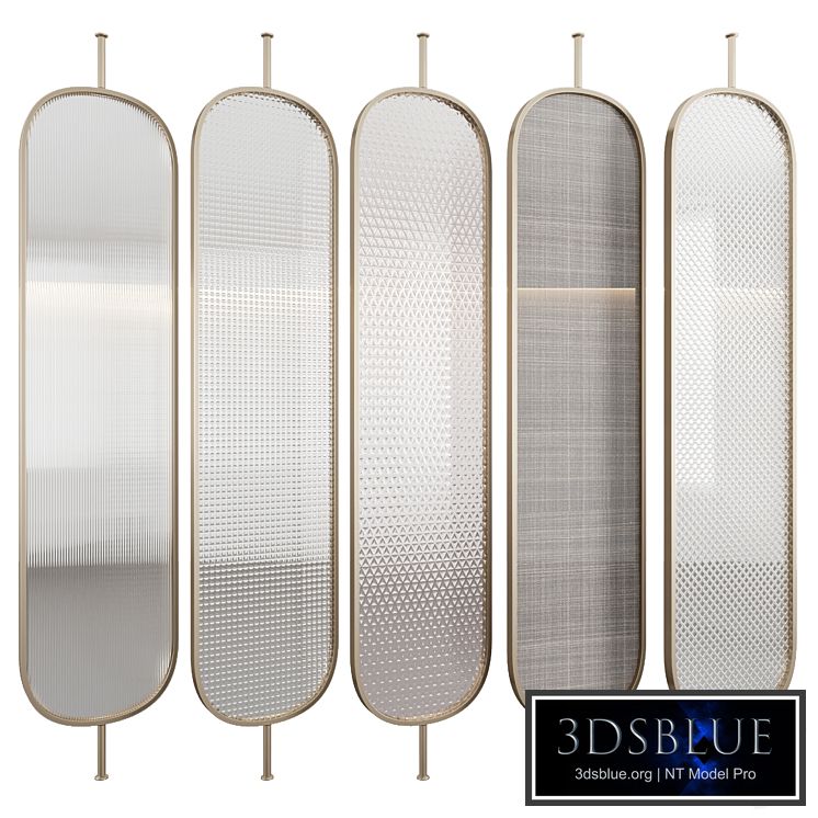 Decorative partition with embossed glass