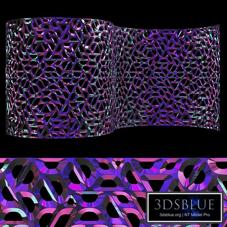 Decorative metal curved partition