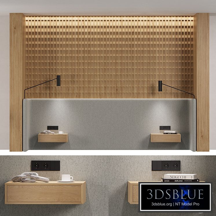 Headboard Kioto with decorative panel