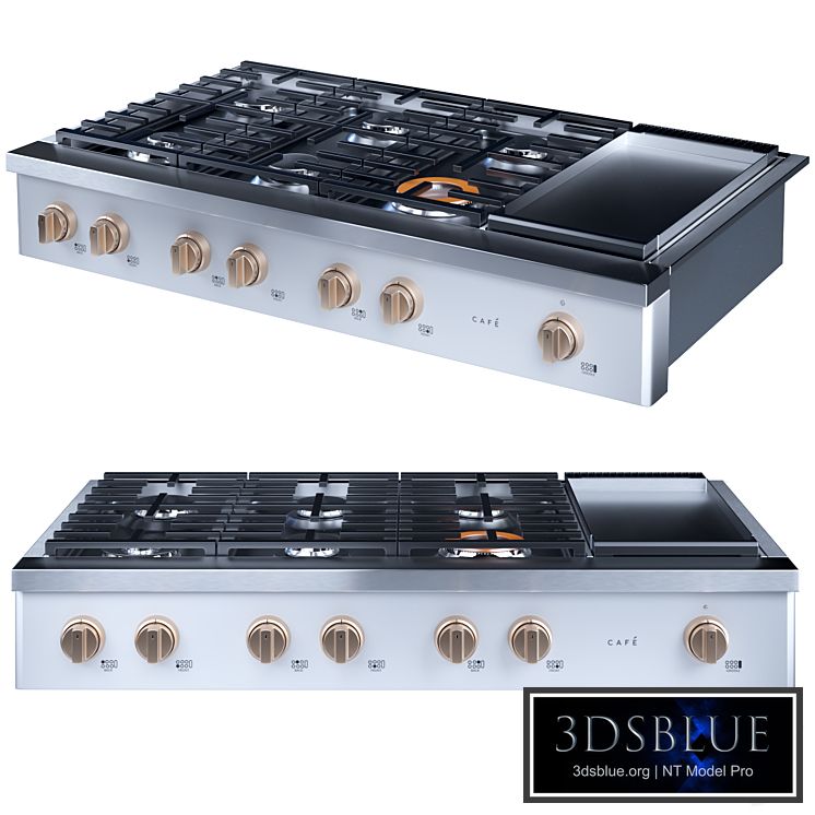 cafe 48 inch Commercial-Style Gas Rangetop with 6 Burners and Integrated Griddle