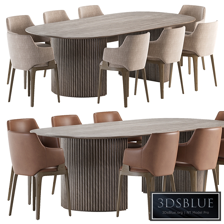 Parc Oval Dining Table and Velis Chair