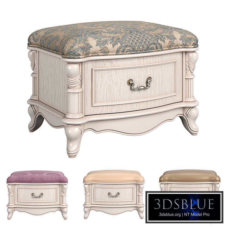 230 Carpenter Casual chair foot stool with one drawer 680x480x469