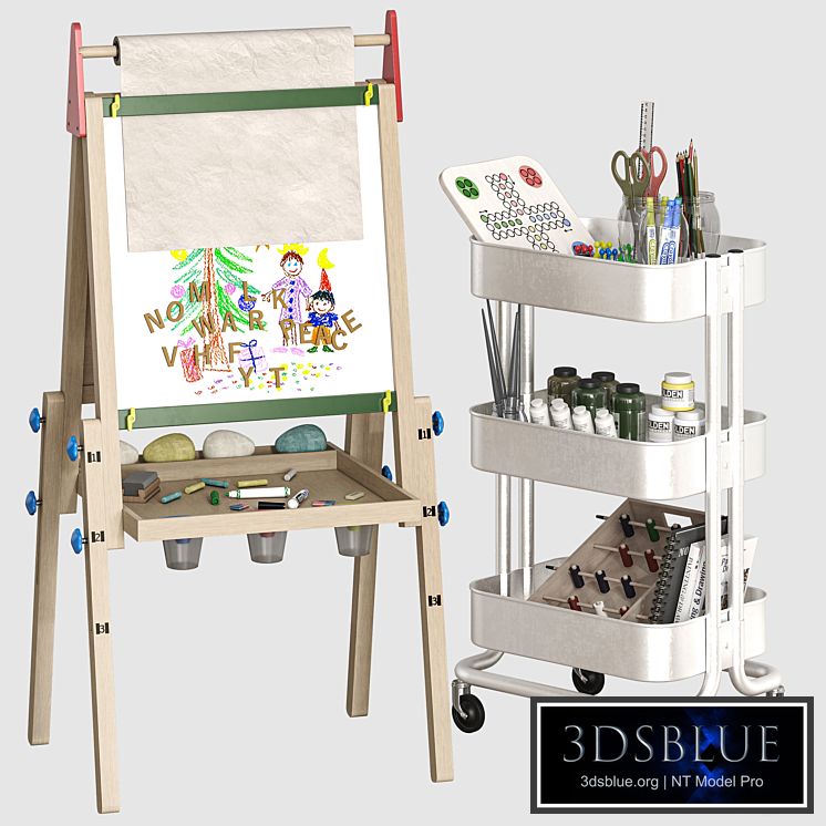 Easel for Kids with 2 Drawing Paper, Raskog