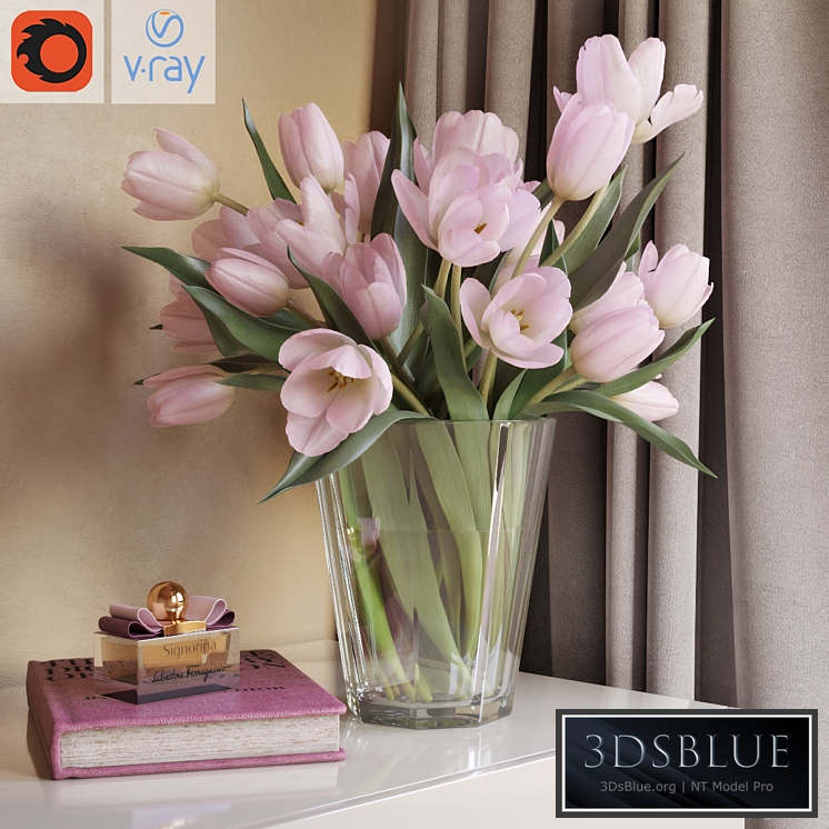 Decorative set with tulips