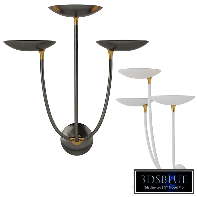 Visual Comfort & Co Wall Lamp, Keira Collection, Keira Large Triple Sconce.