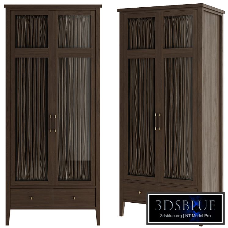 Wooden cabinet "Warm" with glass doors