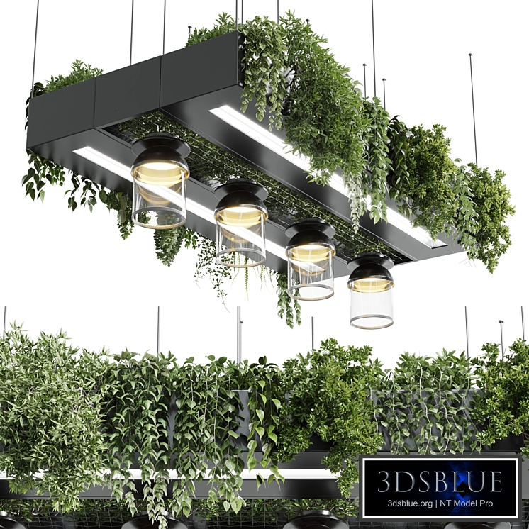 Rectangle pot light pendant - plant light hanging 14