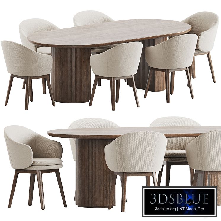 Wayne Chair Moon Table Dining Set