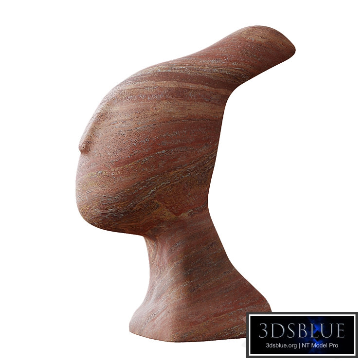 Travertine head sculpture