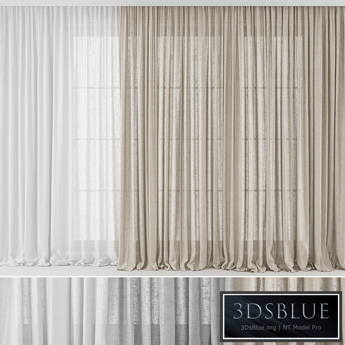 Curtains Long Linen set 02