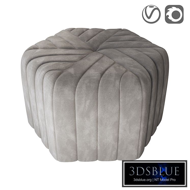 Seis velvet pouffe