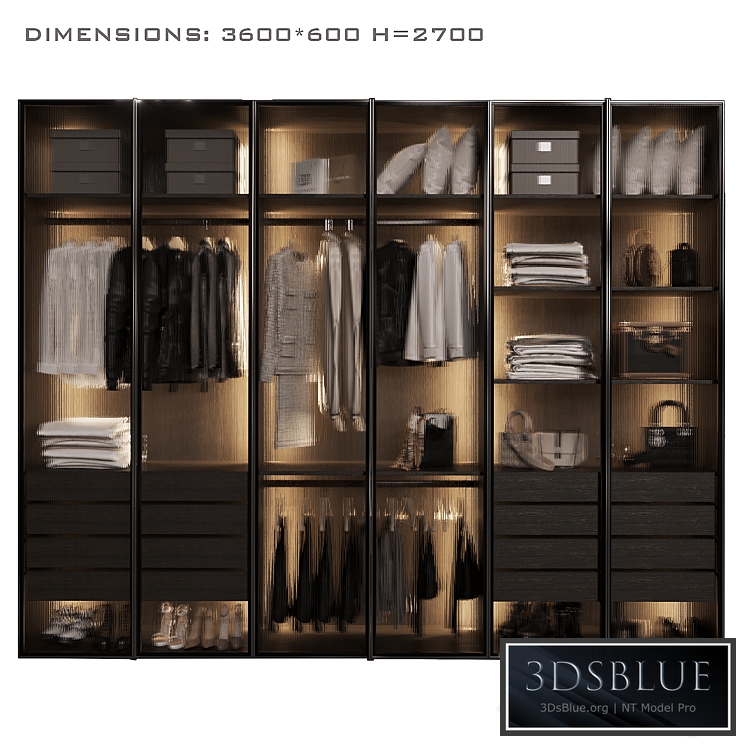 Wardrobe with glass doors 5