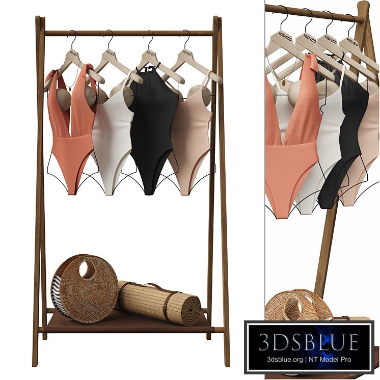 Set of swimwear and beach accessories for shop 002