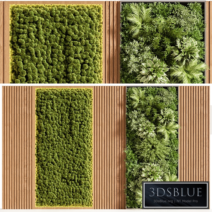 Wooden planks and vertical garden 08