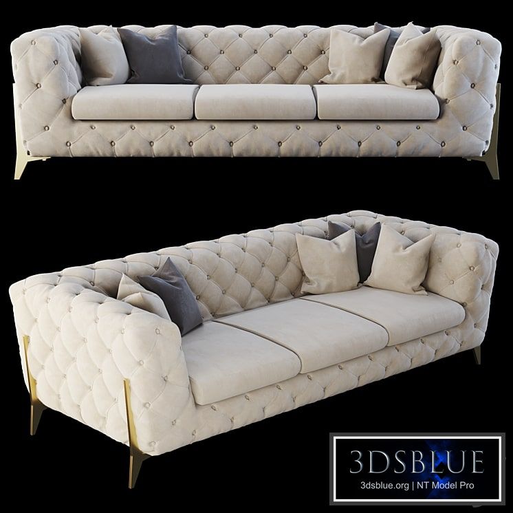Homary 91 Beige Modern Chesterfield