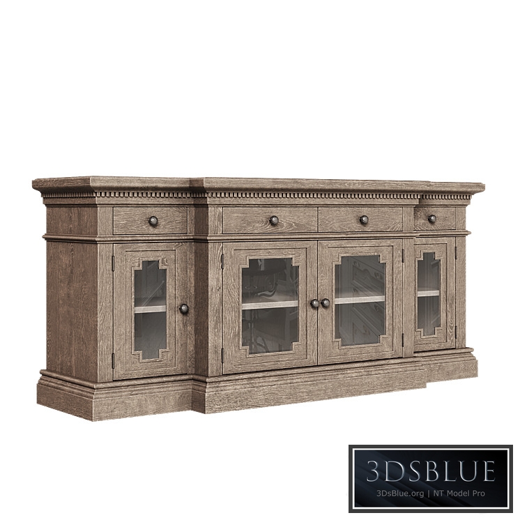 OM Media console with glass doors 180 St. James