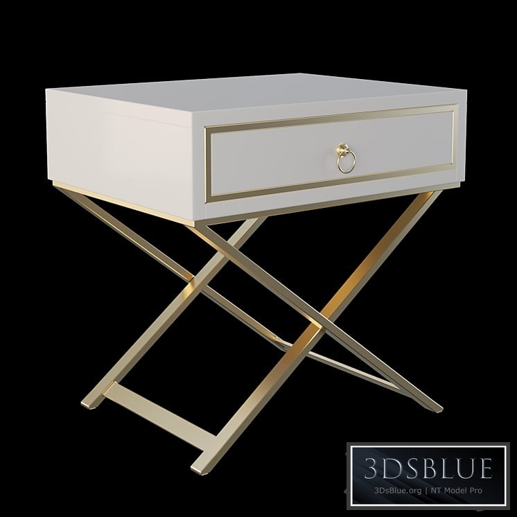 Homary White Nightstand X Shaped