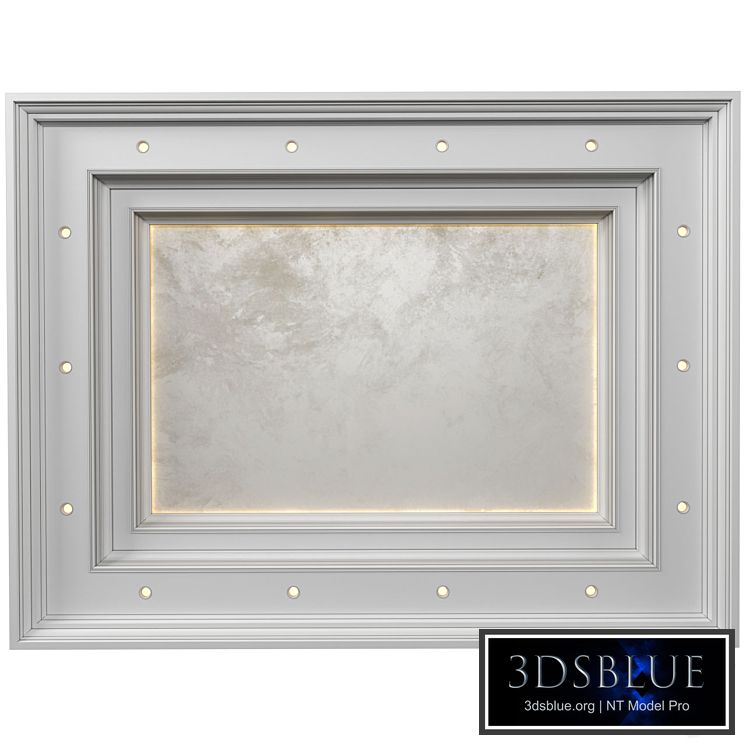 Art Deco coffered illuminated ceiling.Modern coffered illuminated ceiling