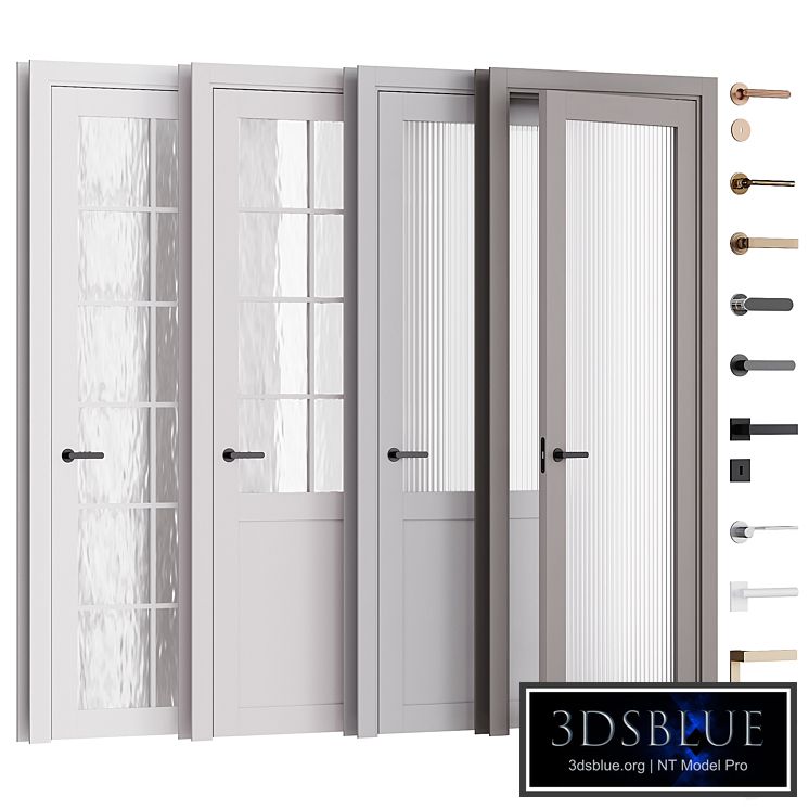 Interior doors with frame and fittings