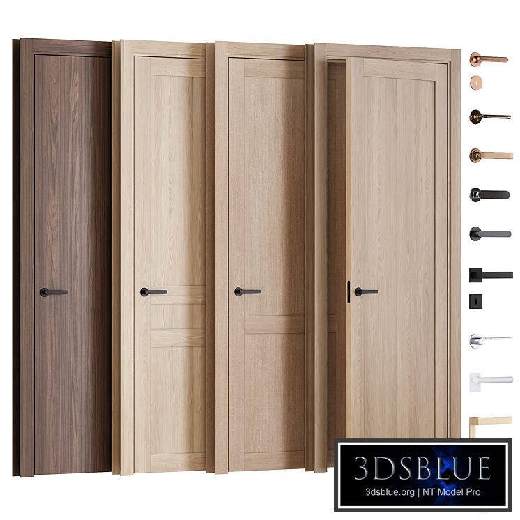 Interior veneered doors with frame and fittings