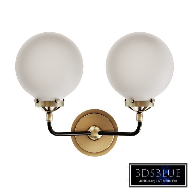 Rh bistro globe milk glass double sconce