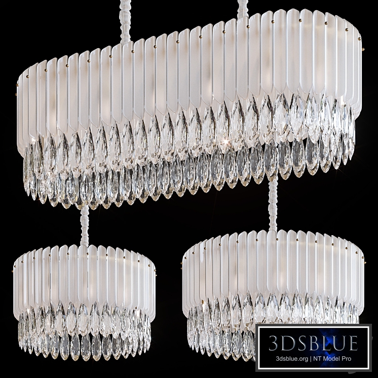 Pendant chandeliers Cascata Impennata by GLCrystal White