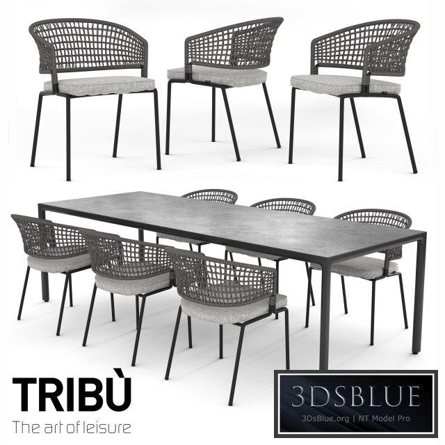TRIBU Contour Armchair and ILLUM table