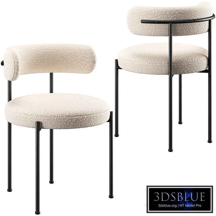 CB2 Inesse Boucle Ivory Dining Chair