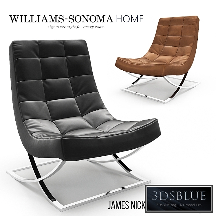 James Nickel Leather Chair