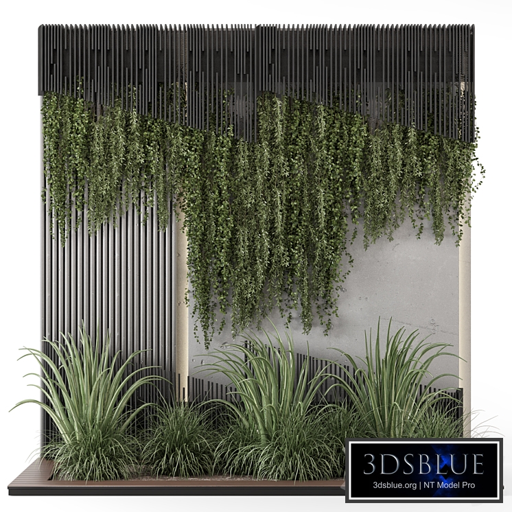Indoor Wall Vertical Garden in Concrete Base - Set 1450