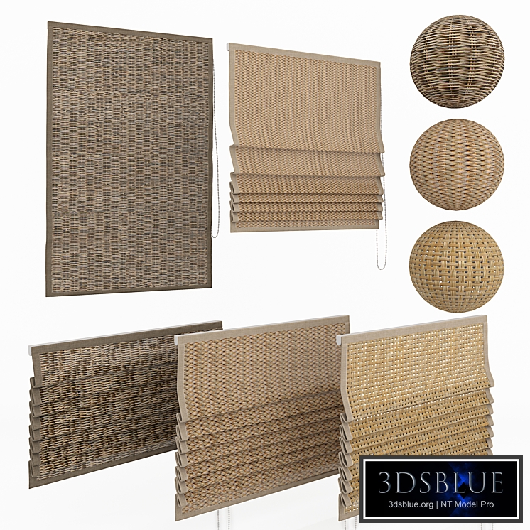 Wicker roman curtain set
