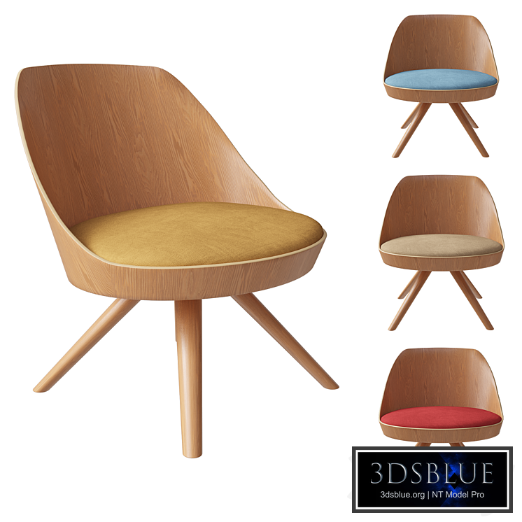 KAIAK LOUNGE SPIN WOOD | Small armchair By ENEA